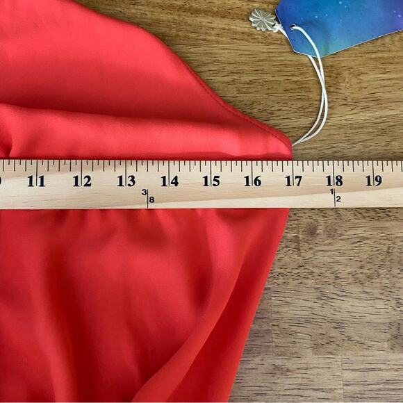 Show Me Your MuMu Women's Heather Halter High Neck Maxi Dress Large Coral Flowy - Picture 15 of 16